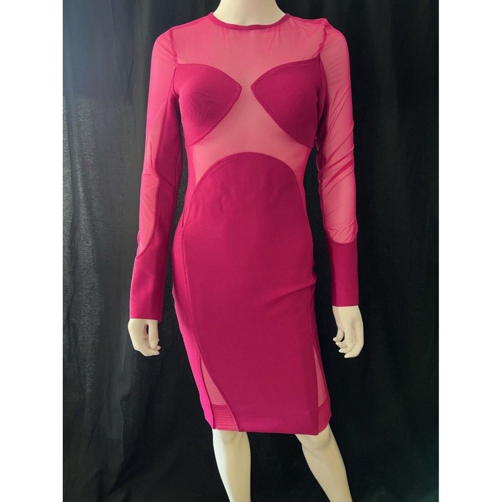 DAIMARAN Santos Women's Dress A-Line Mesh Sleeve Pink Size S